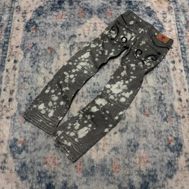 Lagust 00s bleached washing flare denim 