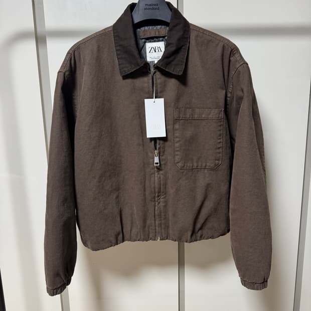 (새상품) 자라 콤비 칼라 점퍼 워크자켓