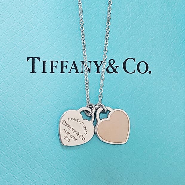 티파니앤코 리턴투 더블하트 미니 핑크 목걸이 (베이지톤) [정품/풀박스]