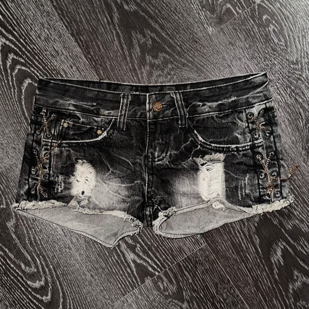 흑청 아일렛 쇼츠