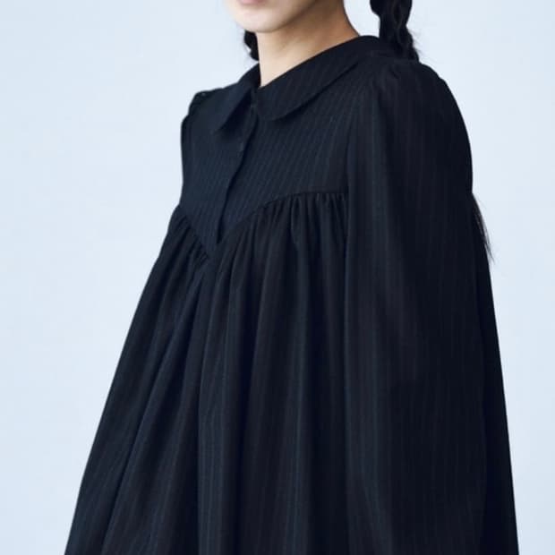 COSMOSS 울 칼라 셔츠 블라우스