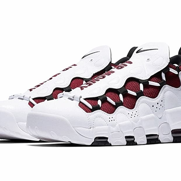 나이키 에어 모어 머니 화이트 블랙 팀레드 