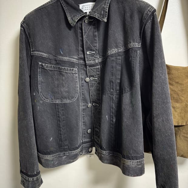 메종마르지엘라 시그니처 스티치 페인팅 데님자켓 (50사이즈)