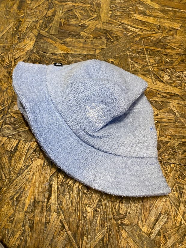 stussy 테리원단 블루컬러 버킷햇