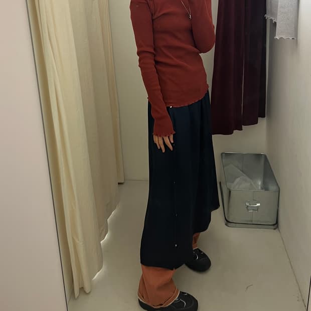 베이스레인지 disc long sleeve tee - burgundy