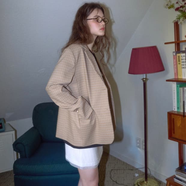 (새상품) 메리온 봄 신상 체크자켓 (모네아 체크자켓)