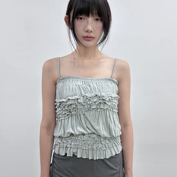 플레어업 draped wrinkle sleeveless 그레이 품절