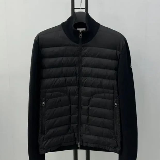 몽클레어 트리콧 니트패딩 가디건 블랙 L