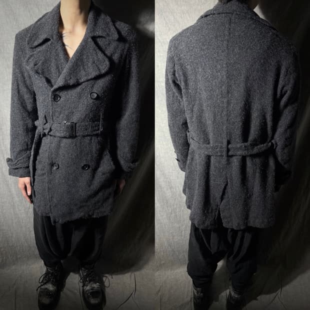 Comme des Garçons HOMME DEUX 축융 울 코트