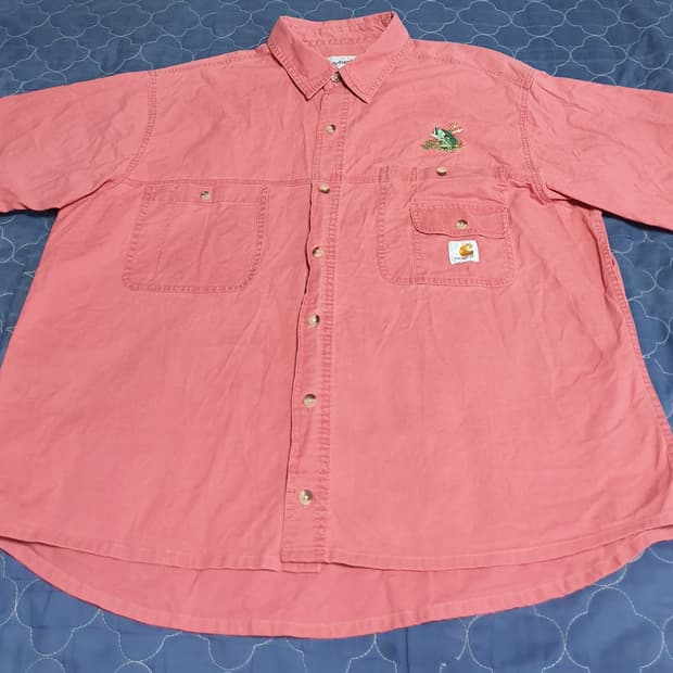 (빈티지) 칼하트 오리지널핏 워크웨어 코튼 반팔셔츠 (XL)