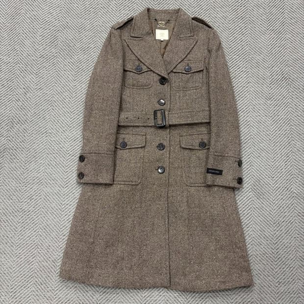 mcm 벨티드 울 코트 v2667