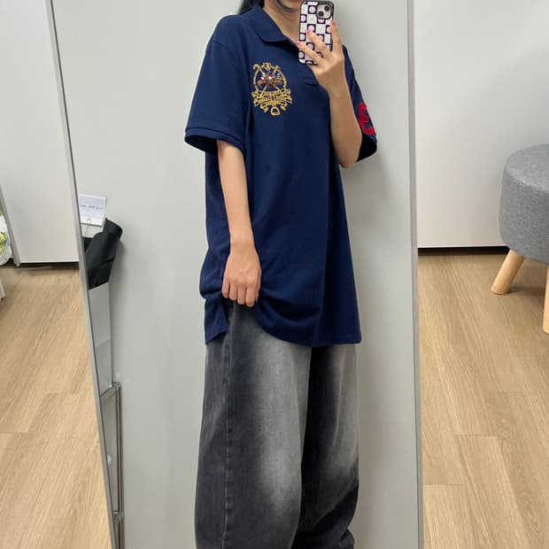 폴로 랄프로렌 트리플 포니 네이비 카라 반팔 티셔츠 105