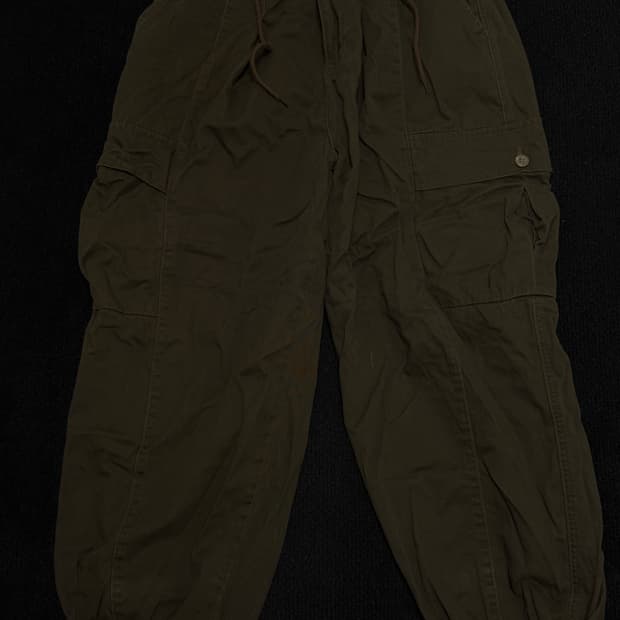 빈티지 와투케 브라운 와이드 카고팬츠 와걸 큐빈 오공이 파우닝