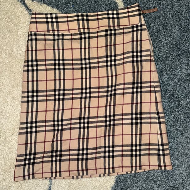 버버리 BLUE LABEL 체크 스커트 치마 36
