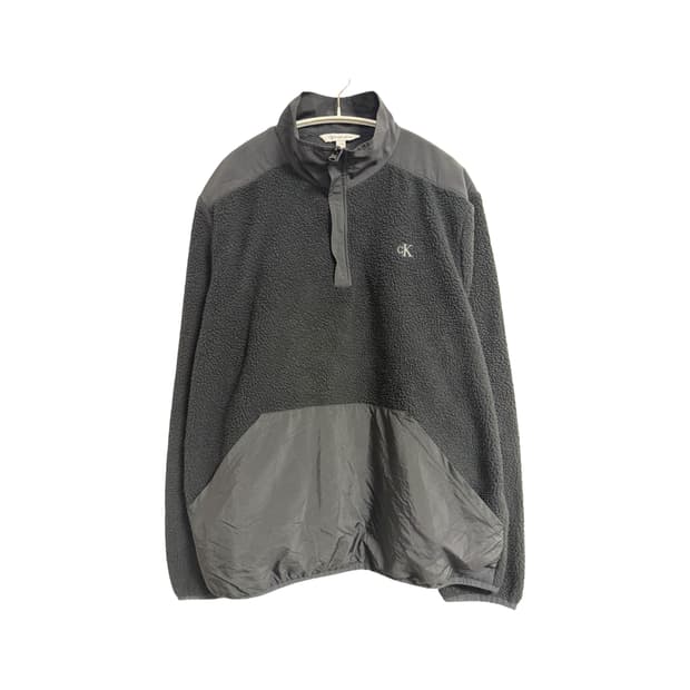  캘빈클라인 진스 쉐르파 플리스 하프 집업 아노락 재킷