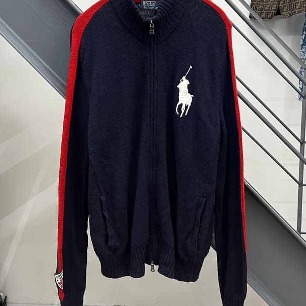 폴로랄프로렌 램스울 브리튼 빅포니 니트집업