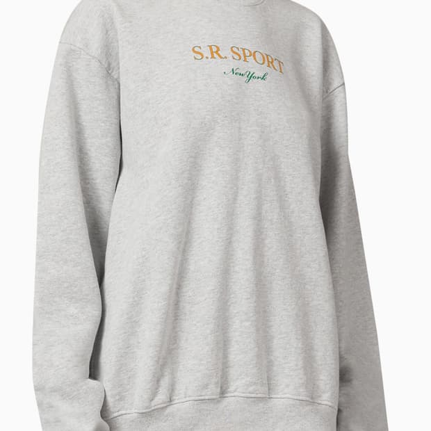 새상품 스포티앤리치 윔블던 크루넥 헤더 그레이 스웻셔츠 M 맨투맨