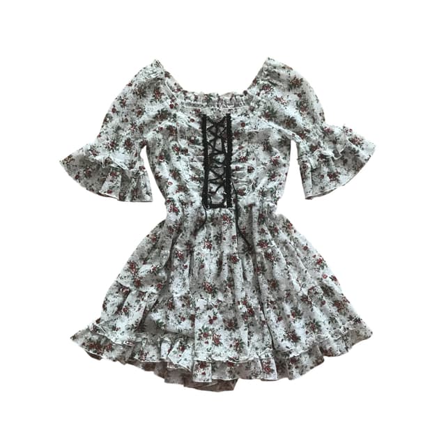 일본빈티지 레이스 프릴 원피스