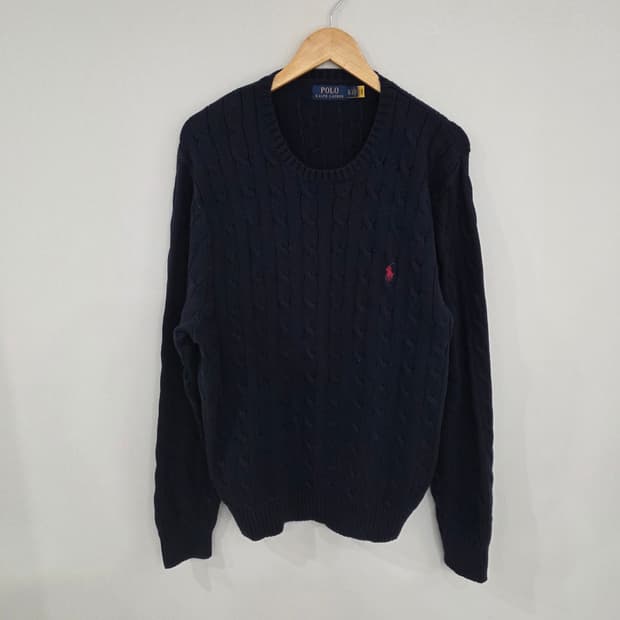 폴로 랄프 로렌 케이블 니트 XL 네이비