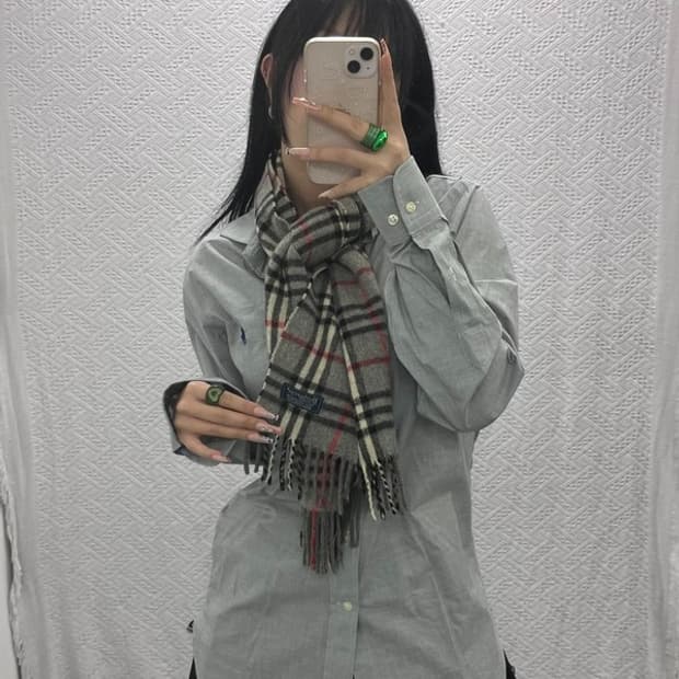 버버리 모던시크 캐주얼 캐시미어 노바체크 목도리 C08197