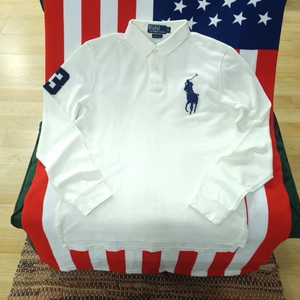 폴로 랄프로렌 빅포니 화이트 긴팔 폴로티