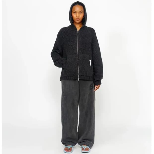 stussy 청키 니트 후드집업