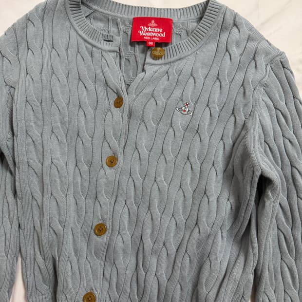 비비안 웨스트우드 레드 라벨 울 케이블 가디건