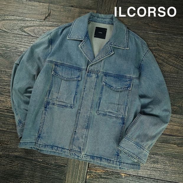 [일꼬르소] 루즈핏 워시드 데님 자켓 청자켓 M19476