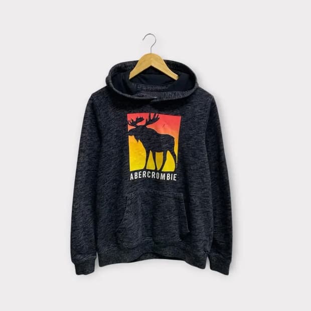 아베크롬비 앤 피치 로고 그래픽 기모 후드티 M