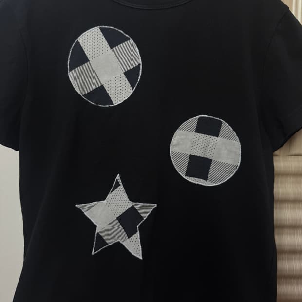 오헤시오 패치워크 반팔 티셔츠