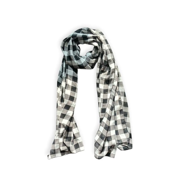 모리걸 블랙&그레이 체크 스카프
