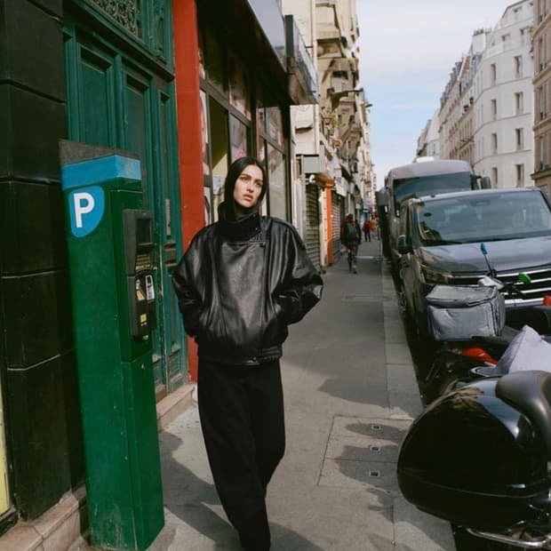 자라 페이크 레더 점퍼 M