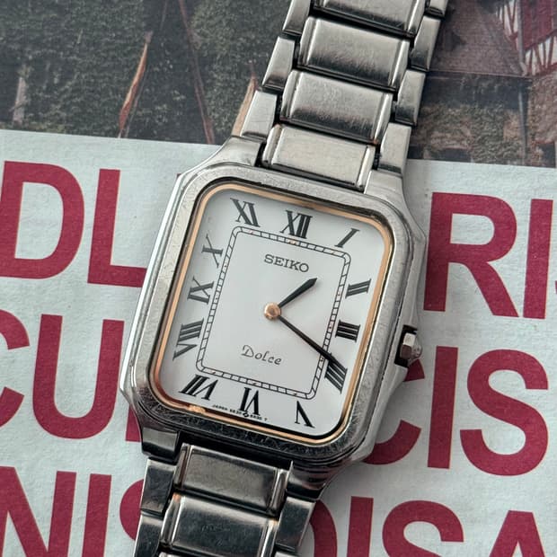 Seiko 세이코 Dolce 스퀘어 콤비 로만 인덱스 