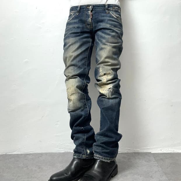 DSQUARED2 Distressed Slim-Fit Patched De