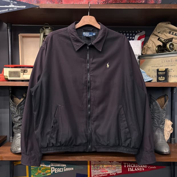90s 폴로 랄프로렌 소프트터치 스윙자켓 체크안감 밴딩 시보리 N685