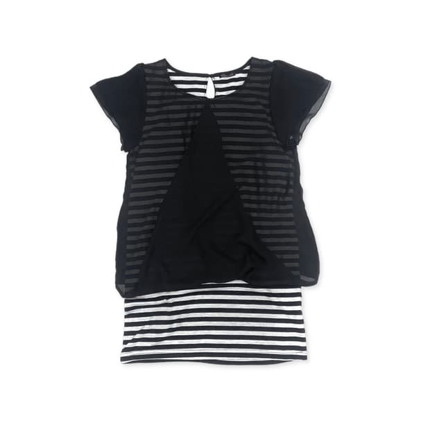 Shadow stripe layered Tee
