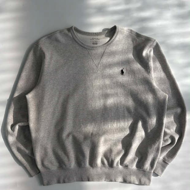 [L] 폴로 랄프로렌 그레이 크루넥 맨투맨 스웻 셔츠