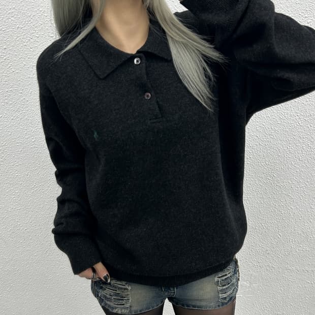 폴로 랄프로렌 딥그린포니 차콜 pk티 XL