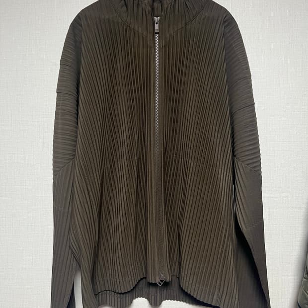 옴므플리세 커피브라운 후드 집업 