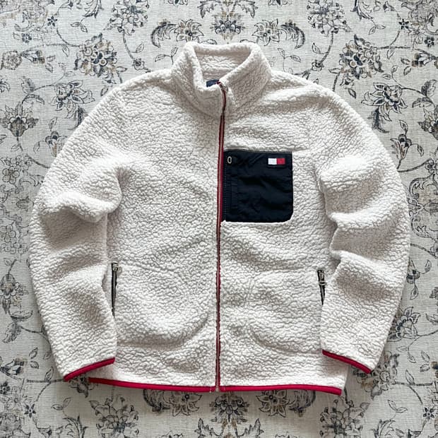 타미힐피거 플래그 로고 패치 후리스 집업