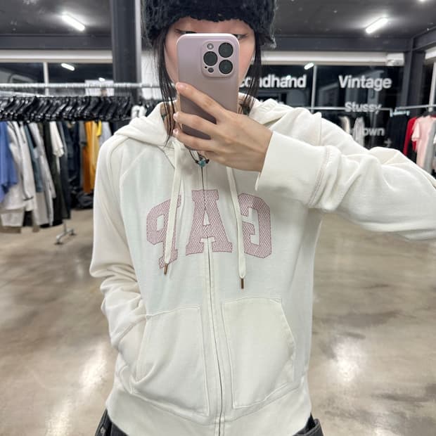 GAP 갭 글리터 아이보리 후드집업