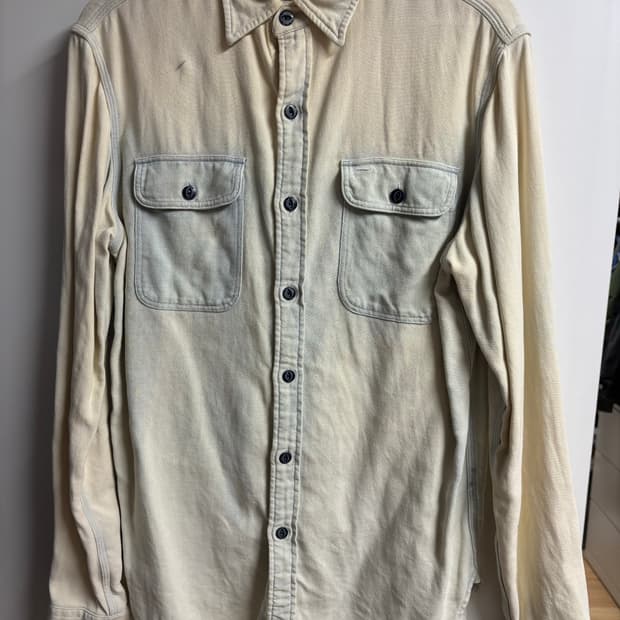 [S] RRL 빈티지코튼 데님셔츠 오프화이트 인디고