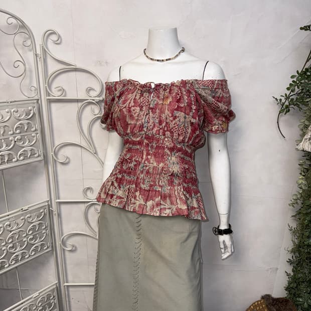 Ralph Lauren cherry pink bohemian 오프숄더