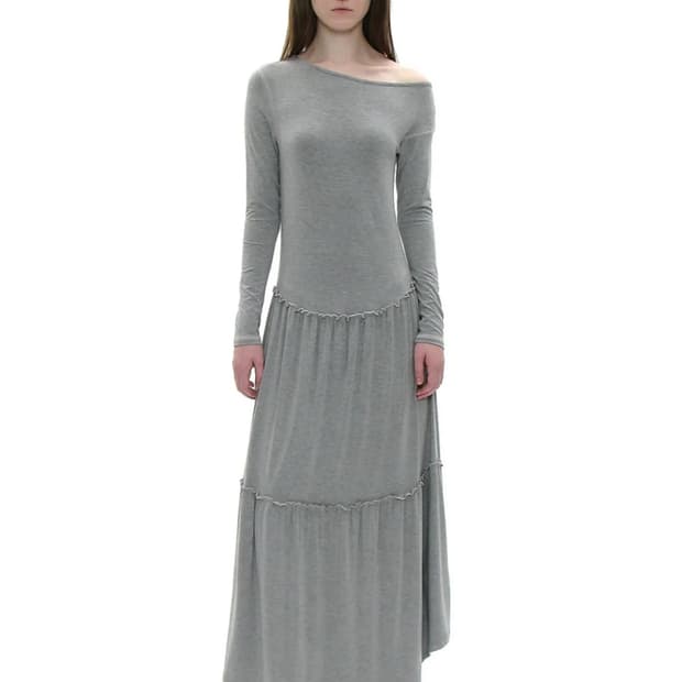 파르티멘토 언발라스 저지 셔링 티어드 드레스