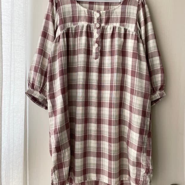 카모메산장 단품 체크 원피스 / 모리걸 하구미 너드