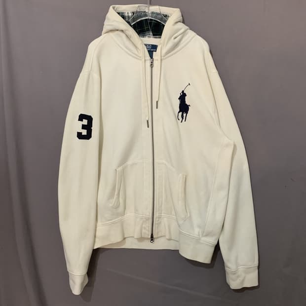 XXL 폴로랄프로렌 빅포니 투웨이 체크 후드 집업