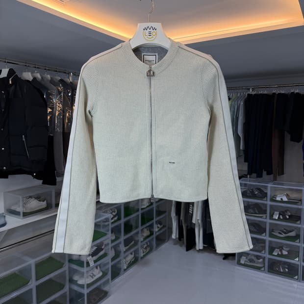 [리오브] 우영미 리브드 니트 집업