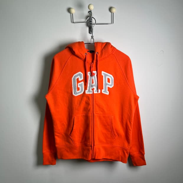 GAP 갭 빅로고 오렌지 후드집업 L