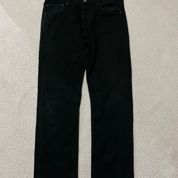 [33X32] 리바이스 501 프리미엄 오리지널 핏 데님 팬츠 흑청