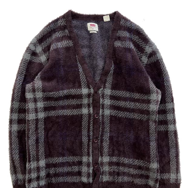리바이스 체크 가디건